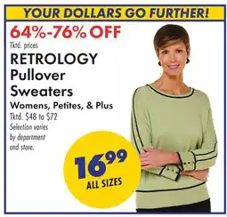 Boscov's RETROLOGY Pullover Sweaters offer