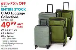 Boscov's ENTIRE STOCK CIAO Luggage Collections offer