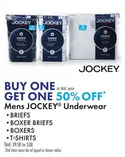 Boscov's Mens Jockey Underwear offer