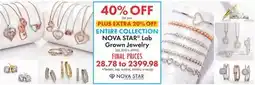 Boscov's ENTIRE COLLECTION NOVA STAR Lab Grown Jewelry offer