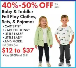 Boscov's Baby & Toddler Fall Play Clothes, Sets, & Pajamas offer