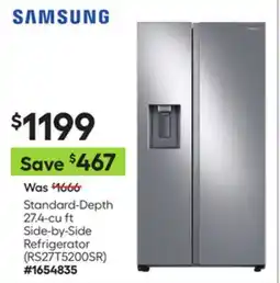 Lowe's Standard-Depth 27.4-cu ft Side-by-Side Refrigerator (RS27T5200SR) offer