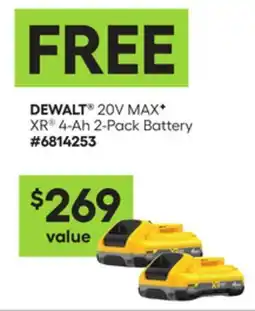 Lowe's 20V MAX* XR 4-Ah 2-Pack Battery offer