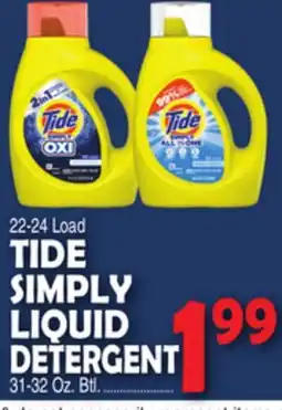 Bravo Supermarkets TIDE SIMPLY LIQUID DETERGENT offer