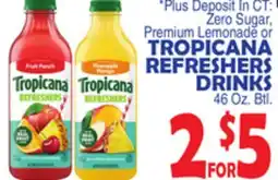 Bravo Supermarkets TROPICANA REFRESHERS DRINKS offer