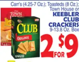 Bravo Supermarkets KEEBLER CLUB CRACKERS, 9-13.8 Oz. Box offer