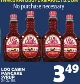 Bravo Supermarkets LOG CABIN PANCAKE SYRUP offer