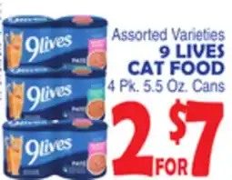 Bravo Supermarkets 9 LIVES CAT FOOD offer