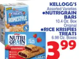 Bravo Supermarkets KELLOGG'S NUTRIGRAIN BARS or RICE KRISPIES TREATS offer