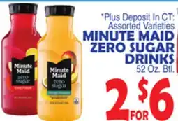 Bravo Supermarkets MINUTE MAID ZERO SUGAR DRINKS offer