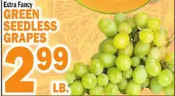 Bravo Supermarkets GREEN SEEDLESS GRAPES offer