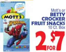 Bravo Supermarkets Mott's or BETTY CROCKER FRUIT SNACKS offer