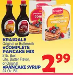 Bravo Supermarkets KRASDALE •COMPLETE PANCAKE MIX •PANCAKE SYRUP offer