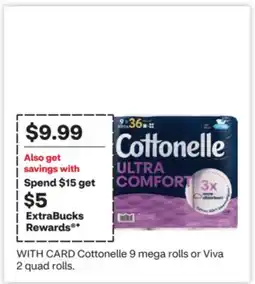 CVS Cottonelle 9 mega rolls or Viva 2 quad rolls offer