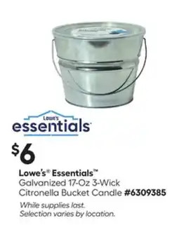 Lowe's Galvanized 17-Oz 3-Wick Citronella Bucket Candle offer