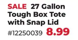 Runnings 27 Gallon Tough Box Tote with Snap Lid offer