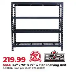 Runnings Black Diamond 24 x 72 x 77 4 Tier Shelving Unit offer