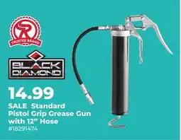 Runnings BLACK DIAMOND Standard Pistol Grip Grease Gun with 12 Hose offer