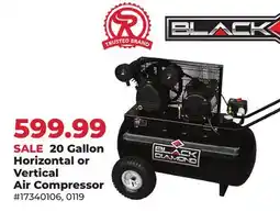 Runnings 20 Gallon Horizontal or Vertical Air Compressor offer