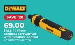 Runnings SALE 14 Piece Cordless Screwdriver with Flexdrive Control offer