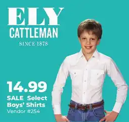 Runnings ELY CATTLEMAN Select Boys' Shirts offer