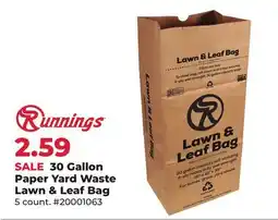 Runnings 30 Gallon Paper Yard Waste Lawn & Leaf Bag offer