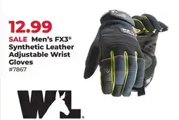 Runnings Men's FX3 Synthetic Leather Adjustable Wrist Gloves offer