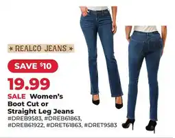 Runnings Women's Boot Cut or Straight Leg Jeans offer
