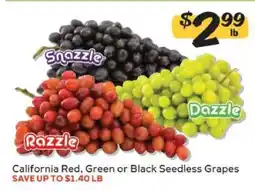 Winn Dixie California Red, Green or Black Seedless Grapes offer