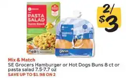 Winn Dixie SE Grocers Hamburger or Hot Dogs Buns or pasta salad offer