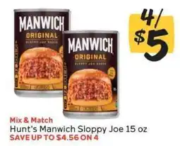 Winn Dixie Hunt's Manwich Sloppy Joe 15 oz offer