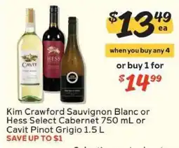 Winn Dixie Kim Crawford Sauvignon Blanc or Hess Select Cabernet or Cavit Pinot Grigio offer