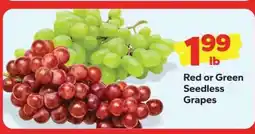 Save a Lot Red or Green Seedless Grapes offer