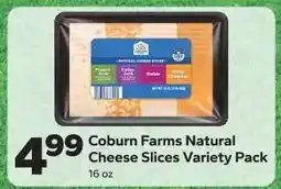 Save a Lot Coburn Farms Natural Cheese Slices Variety Pack offer