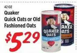 Rouses Quaker Quick Oats or Old Fashioned Oats offer