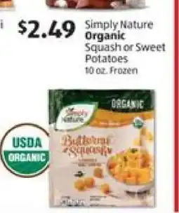 Aldi Simply Nature Organic Squash or Sweet Potatoes offer