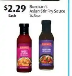Aldi Burman's Asian Stir Fry Sauce offer