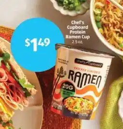 Aldi Chef's Cupboard Protein Ramen Cup offer