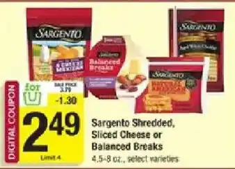 Sargento Shredded, Sliced Cheese or Balanced Breaks