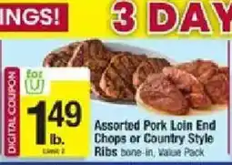Shaw's Assorted Pork Loin End Chops or Country Style Ribs offer