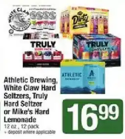 Shaw's Athletic Brewing, White Claw Hard Seltzers, Truly Hard Seltzer or Mike's Hard Lemonade offer