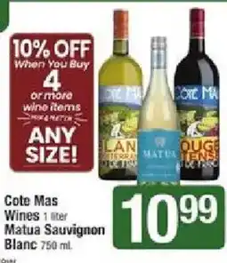 Shaw's Cote Mas Wines Matua Sauvignon Blanc offer