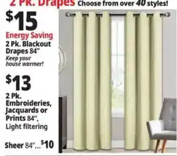 Ocean State Job Lot Energy Saving Blackout Drapes offer