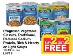 ACME Progresso vegetable classics, traditional, reduced sodium, protein, rich & hearty or light soups offer