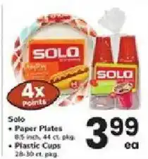 ACME Solo paper plates and plastic cups offer