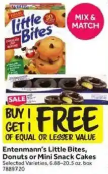 Entenmann's Little Bites, Donuts or Mini Snack Cakes