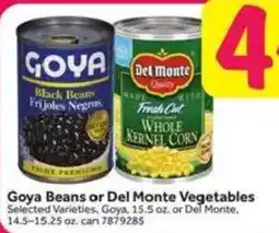Stop&Shop Goya beans or Del Monte vegetables offer
