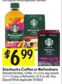 Stop&Shop Starbucks Coffee or Refreshers offer