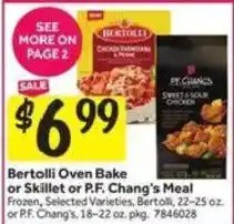 Stop&Shop Bertolli Oven Bake or Skillet or P.F. Chang's Meal offer