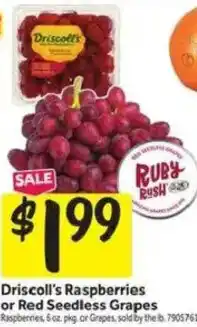 Stop&Shop Driscoll's Raspberries or Red Seedless Grapes offer